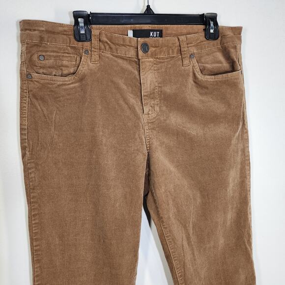 KUT From The Kloth Womens Diana Corduroy Pants Skinny Relaxed Fit Size 14 Brown - Picture 4 of 10